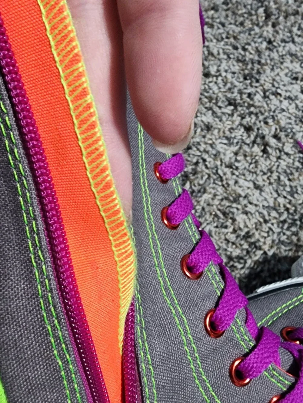 Rare Chuck Taylor All Star X-Hi Knee High  Converse Sneakers Gray/Purple Laces